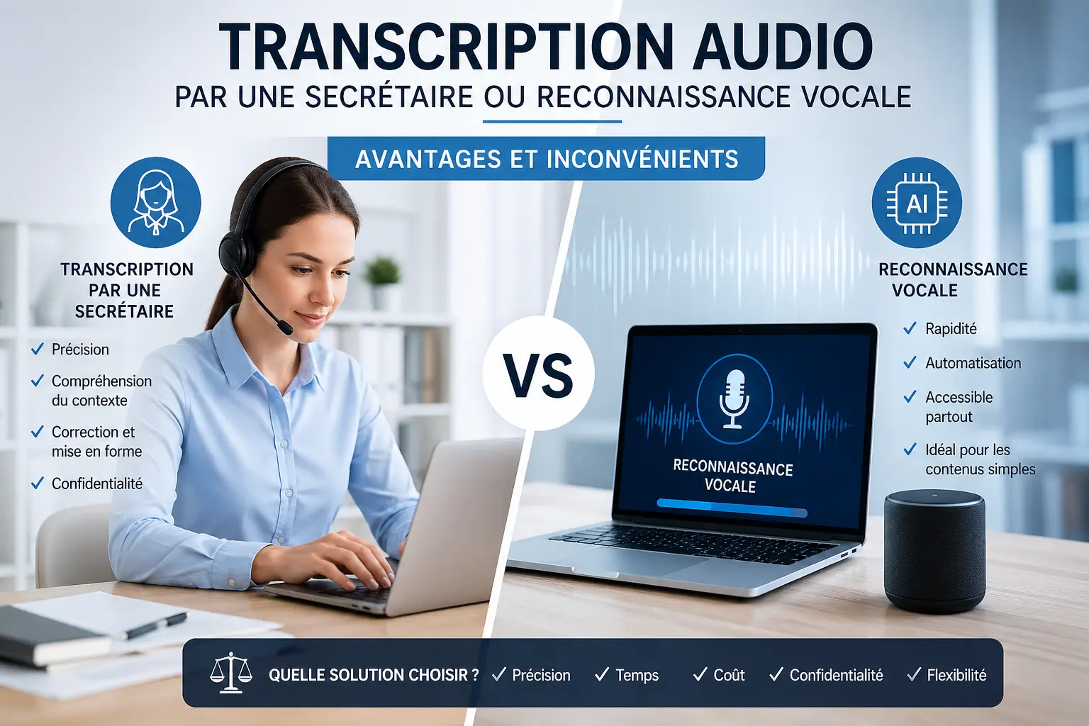 Transcription Audio - Transcription Audio : Secrétaire ou Reconnaissance Vocale?